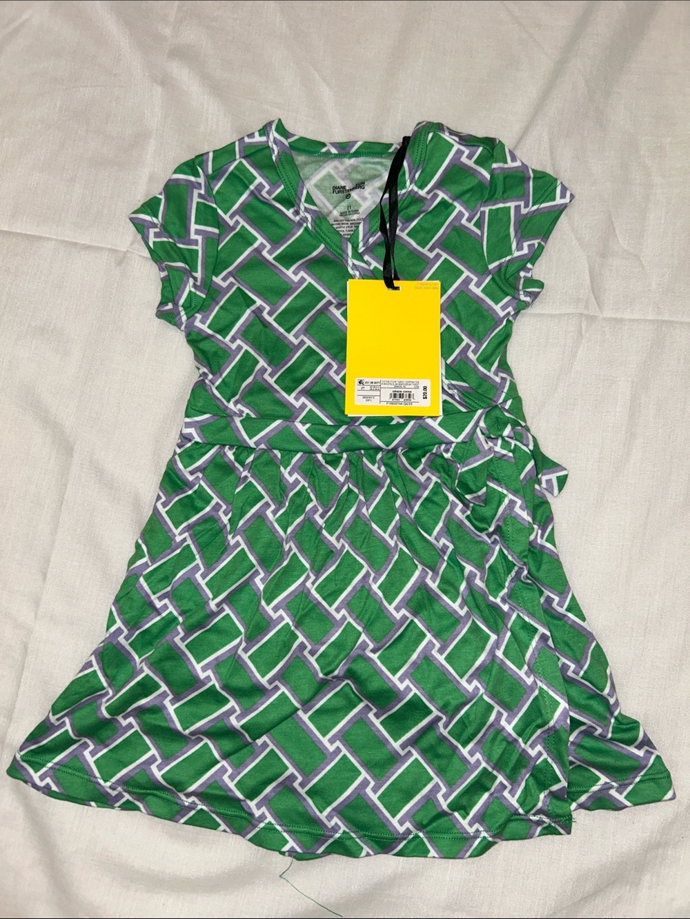 Diane Von Furstenberg DVF for Target Green White Geometric Kids Casual Dress